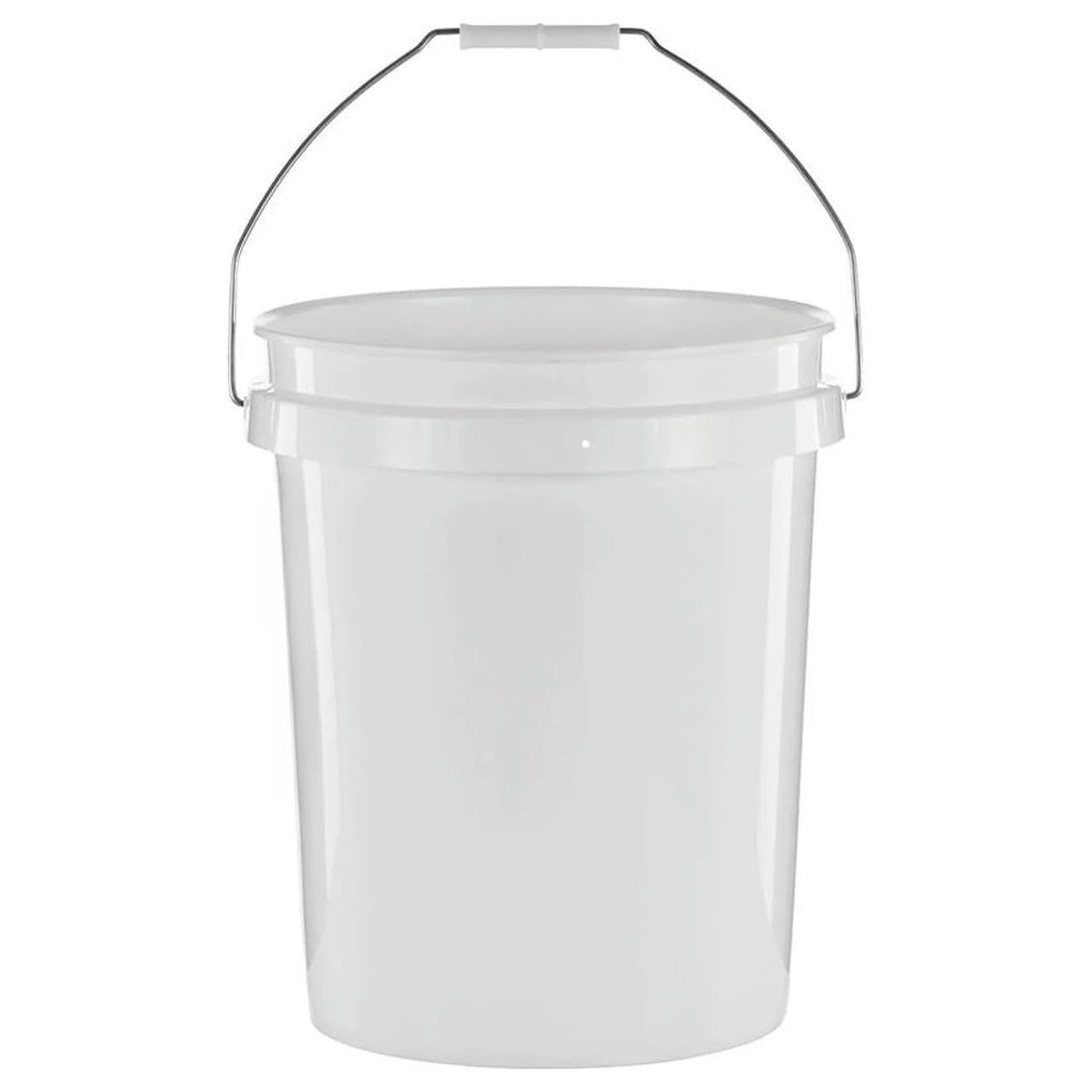 (2 Pack) 5 Gallon Round Utility Bucket, Comfort Handle, Plastic, White