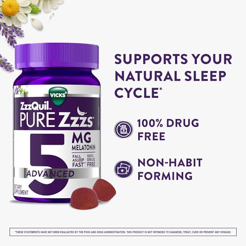 Buy now ZzzQuil Pure Zzzs Melatonin Gummies, Melatonin 5mg, Sleep Aid, with Chamomile & Lavender, Melatonin Sleep Gummies, Sleep Aids for Adults, Berry Flavored, 60 Sleep Gummies at indiglob india
