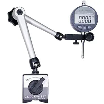 Buy now Clockwise Tools Digital Indicator with Magnetic Base Holder Stand, DIBR-0105 0-1 Inch/25.4mm, Inch/Metric Conversion, Auto Off DIGR0055; 0-0.5" 12.7mm with Magnetic Base at indiglob india