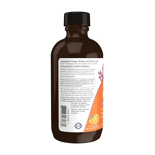 Buy now NOW Supplements, CoQ10 Liquid, 100 mg per Teaspoon, with Co-enzyme B Vitamins, Sweetened with Xylitol, 4-Ounce at indiglob india