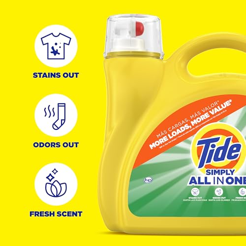 Buy now Tide Simply All-In-One Liquid Laundry Detergent, Refreshing Breeze Scent, 6 Loads, 10 fl oz at indiglob india
