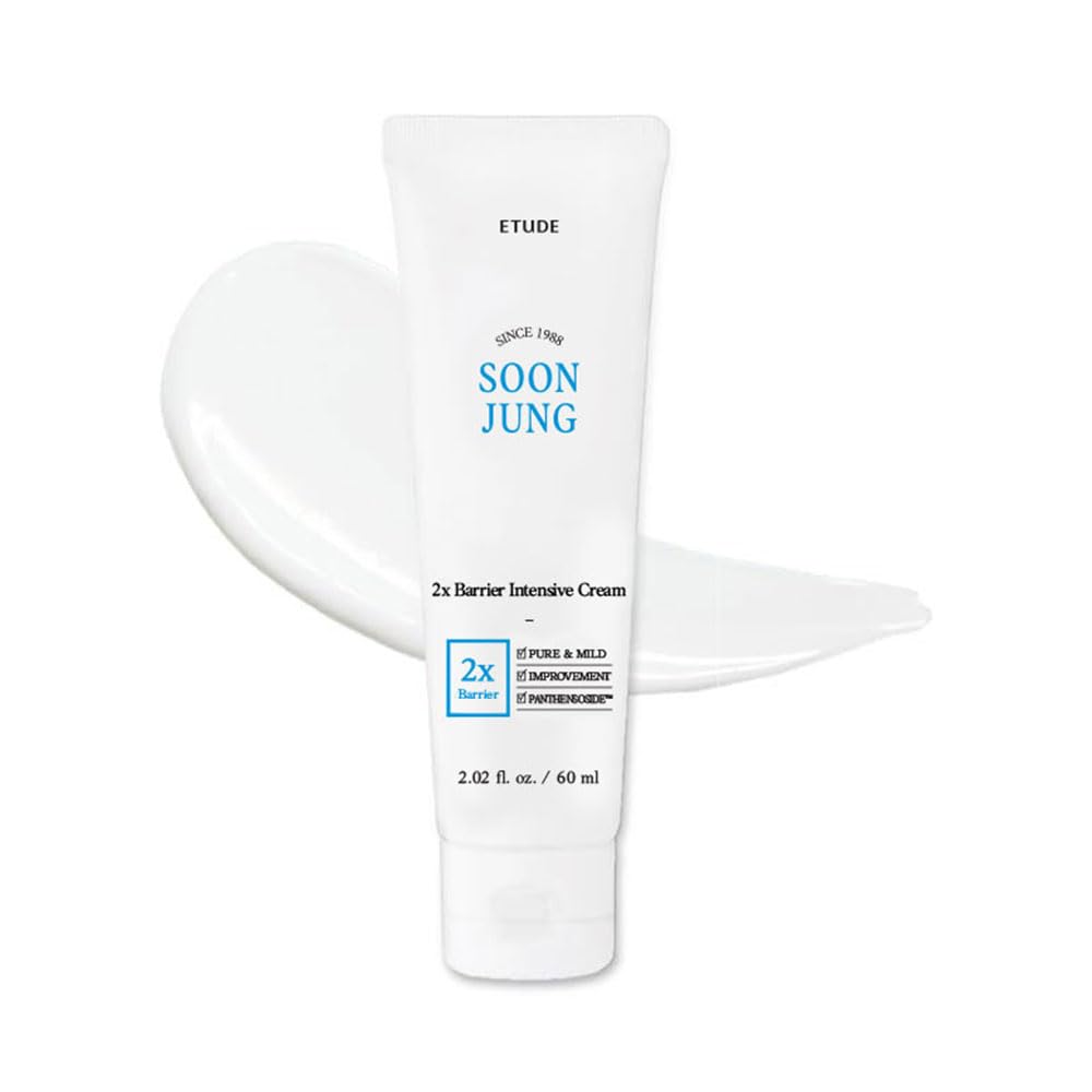 ETUDE SoonJung 2x Intensive Cream Best Trio Set for Barrier Repair | 2x Barrier Cream 2.02 Fl Oz + pH 5.5 Relief Toner 0.85 Fl Oz + Foam Cleanser 0.68 Fl Oz, Korean Skin Care