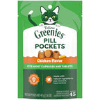 Buy now Greenies Feline Pill Pockets for Cats Soft Cat Treats, Chicken Flavor, 1.6 oz. Pouch, 45 Count at indiglob india