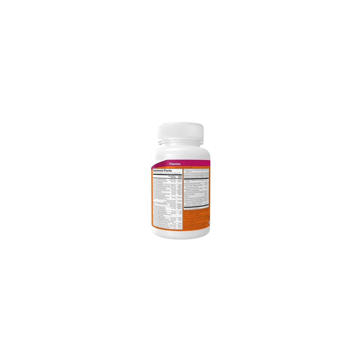 Buy now NOW Foods Supplements, EveÆ’?â€º Women's Multivitamin with Cranberry, Alpha Lipoic Acid and CoQ10, plus Superfruits - Pomegranate, Acai & Mangosteen, Iron-Free, 120 Veg Capsules at indiglob india