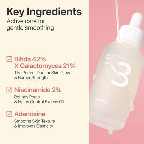 Buy now numbuzin No.3 Skin Softening Serum, Fermented Serum for Skin Texture & Pores, Bifida & Galactomyces, Niacinamide, Adenosine, Panthenol, Fragrance-Free, 1.69 fl oz (50ml) at indiglob india