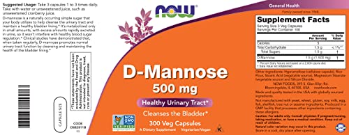 Buy now Now D-Mannose 500 mg, 300 Capsules - Vegan, Non GMO Supplement for Women and Men - Supports Healthy Urinary Tract, Cleanses The Bladder at indiglob india