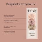 Buy now Kitsch Shower Loofah â€“ Soft Mesh Body Scrubber & Bath Sponge for Daily Gentle Cleansing â€“ Durable Loofah for Men and Women with Hanging Loop, Eco-Friendly, 100% PCR Material â€“ 3pc Set, Ballet at indiglob india