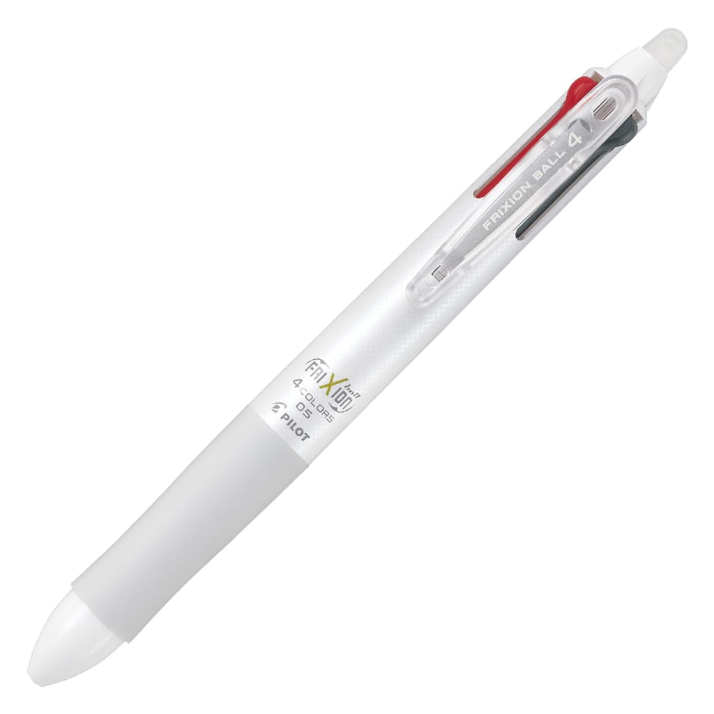 Pilot Frixion Ball Knock 4-Color Gel Ink Multi-Pen, White (LKFB-80EF-W)