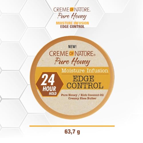Buy now Creme of Nature Pure Honey Moisture Infusion Edge Control, 24-Hour Hold for Sleek Styles, Non-Flaking, Non-Greasy Formula with Coconut Oil & Shea Butter, 2.25 oz at indiglob india