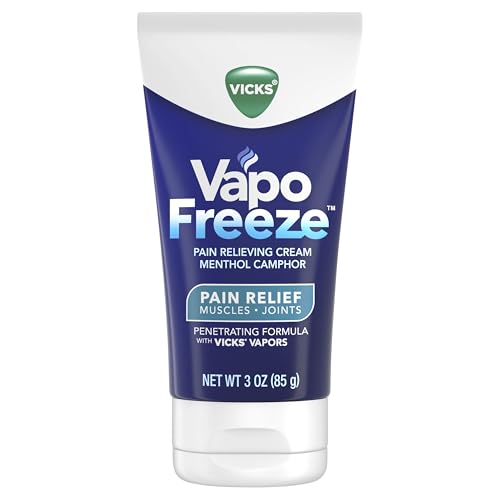 Buy now Vicks VapoFreeze Topical Pain Cream 3.0oz, Maximum Strength Menthol+ for Muscle Pain Relief, Joint Pain Relief, Knee Pain Relief, Back Pain Relief, Cream for Pain Relief, Topical Pain Relief at indiglob india