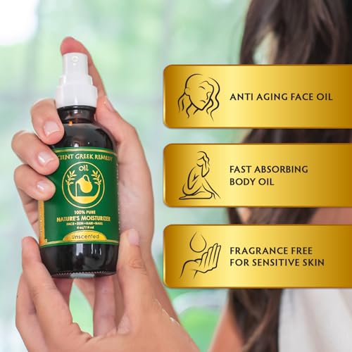 Buy now Ancient Greek Remedy Face Oil for Dry Skin - Organic Unscented Anti-Aging Facial Serum - Jojoba, Rosehip, Almond, Olive, Vitamin E - Fast Absorbing Hydrating Body Moisturizer for Women & Men 4 oz at indiglob india
