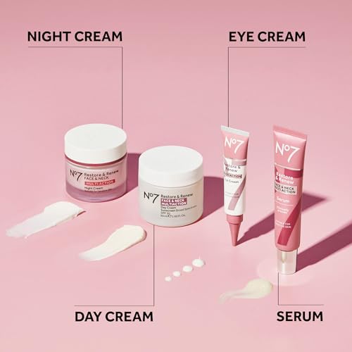Buy now No7 Restore & Renew Multi Action Eye Cream - Skin Renewing Under Eye Cream for Puffiness & Dark Circles - Moisturizing Formula for Wrinkles (15ml) at indiglob india