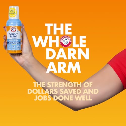Buy now ARM & HAMMER Simply Saline Daily Care Nasal Mist, Drug-Free Non-Drowsy Saline Spray for Instant Nasal Congestion and Allergy Relief, Use as Often as Needed, Suitable to Use if Pregnant, 1.6 oz at indiglob india