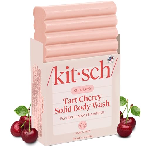 Buy now Kitsch Cleansing Tart Cherry Soap Bar with Refreshing Scent - Eco-Friendly Body Wash Women Love - Cherry Solid Bar Soap for Daily Use - Silicone, Sulfate and Paraben Free, Made in USA - 4oz at indiglob india