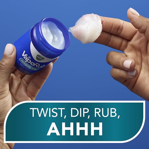 Buy now Vicks VapoRub Advanced Plus, Powerful Cough Suppressant, Topical Chest Rub & Analgesic Ointment, Medicated Vicks Vapors, Fast Cough Relief, 2.82oz x 2 at indiglob india