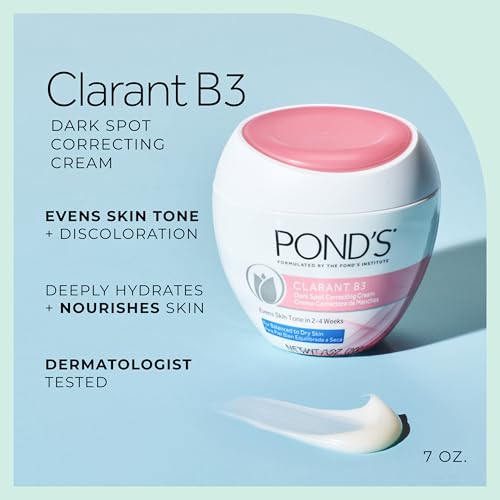 Buy now PONDâ€™S Clarant B3 Dark Spot Correcting Cream â€“ Daily Moisturizer for Dry Skin â€“ Moisturizing Face Cream with Vitamins B3 & C â€“ Dermatologist Tested, 7 oz, 2 Pack at indiglob india