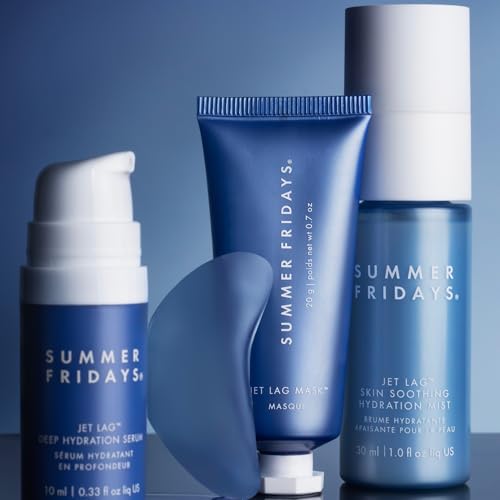 Buy now Summer Fridays Jet Lagƒ?› Essentials - Mini Hydrating Skin Care Set With Jet Lagƒ?› Mask, Eye Patches, Deep Hydration Face Serum & Hydration Mist - Travel Size Skincare Kit & Gift Set (4 Count) at indiglob india