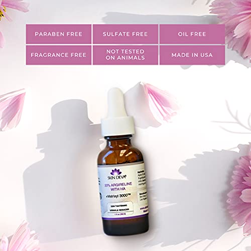 Buy now SKIN DEVA 20% Argireline Serum with Matrixyl 3000 Pure Hyaluronic Acid Serum For Face Deep Wrinkle Reducer Anti Aging Tones Skin and Stimulates Collagen Peptides Serum For Face at indiglob india