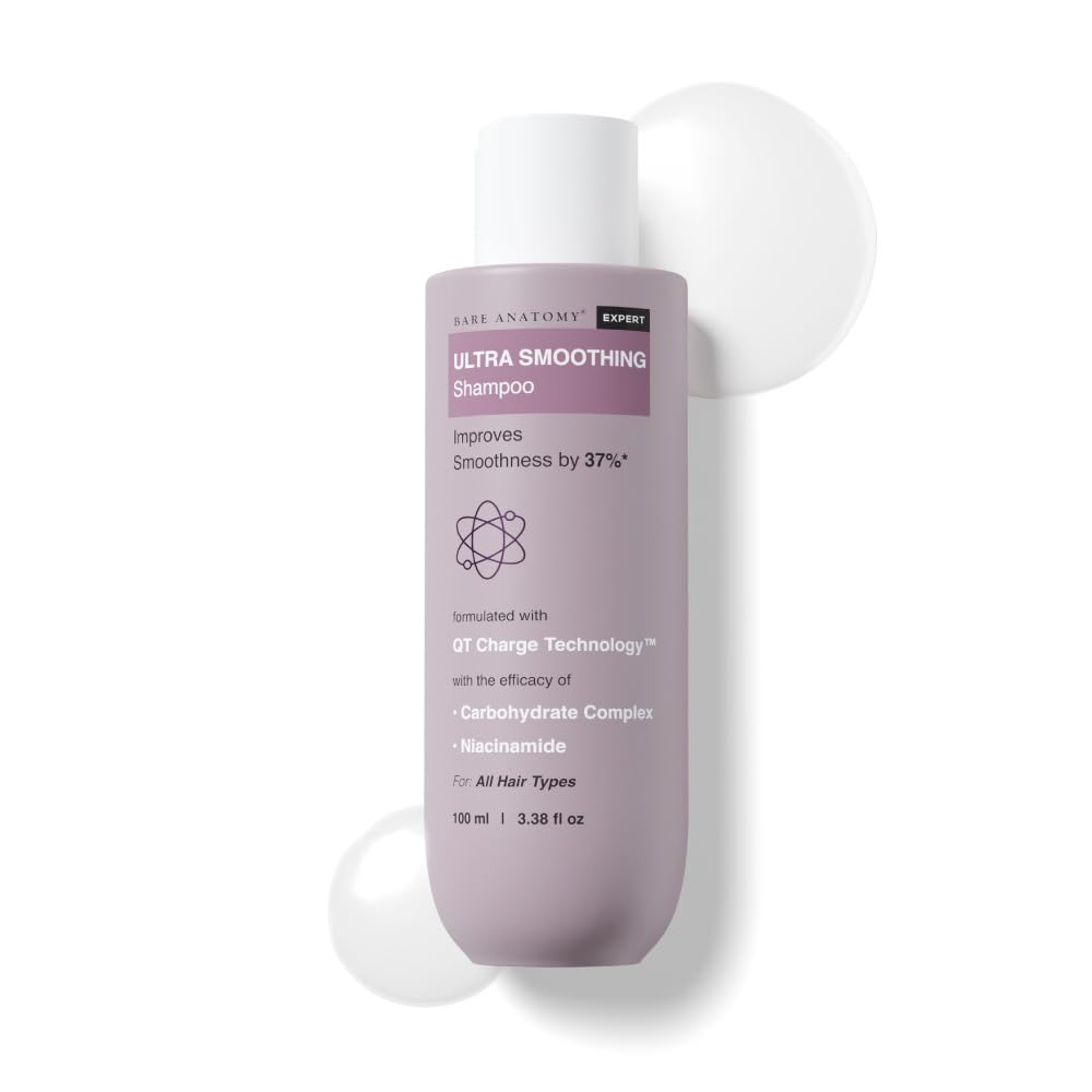 Bare Anatomy Ultra Smoothing Shampoo for Dry and Frizzy Hair | Restores Smoothing & Texture by 37% | Powered By Carbohydrate Complex & Niacinamide | SLS & Paraben Free | Vegan | For Men & Women 750ml