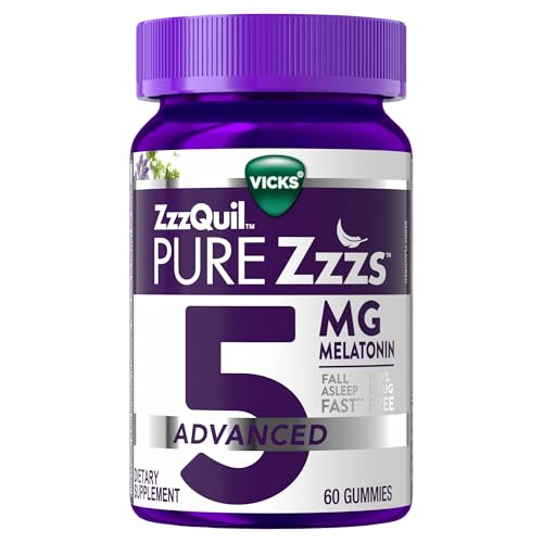 Buy now ZzzQuil Pure Zzzs Melatonin Gummies, Melatonin 5mg, Sleep Aid, with Chamomile & Lavender, Melatonin Sleep Gummies, Sleep Aids for Adults, Berry Flavored, 60 Sleep Gummies at indiglob india
