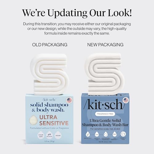 Buy now Kitsch 2-in-1 Shampoo Bar and Body Wash - Ultra Sensitive, Vegan & Natural, 5-Ingredient Formula Bar Soap for Hair & Body - Scent-Free, Paraben-Free - For Sensitive Scalp & Skin - 3.2 oz at indiglob india