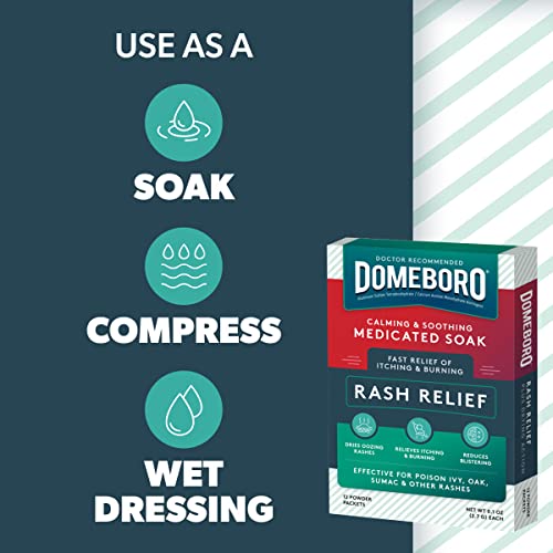 Buy now Domeboro Medicated Soak Rash Relief (Burowâ€™s Solution), 12 Count (Pack of 1) - Packaging May Vary at indiglob india