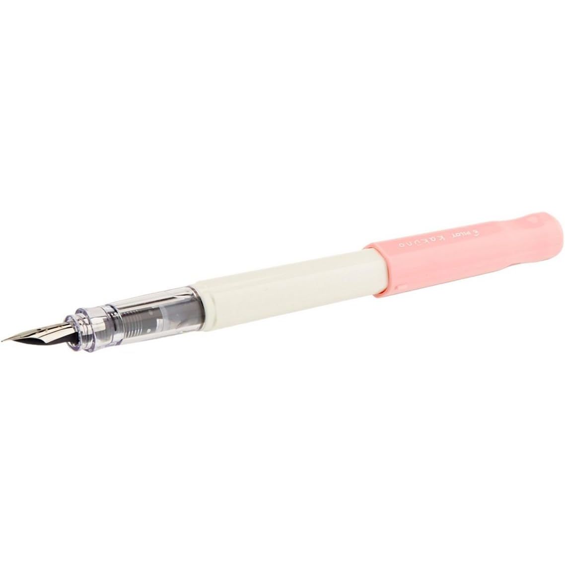 Buy now PILOT Kakuno Fountain Pen, Clear Barrel, Medium Nib (10822) White Pink Barrel Fine Nib at indiglob india