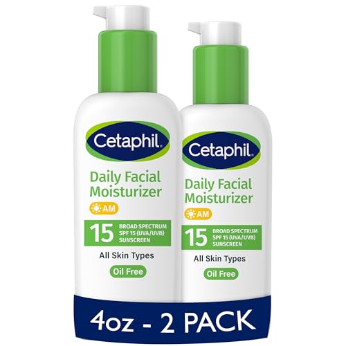 Buy now Cetaphil Daily Facial Moisturizer SPF 15, 4 Fl Oz, Gentle Facial Moisturizer for Dry to Normal Skin Types, No Added Fragrance, Pack of 2, (Packaging May Vary) at indiglob india