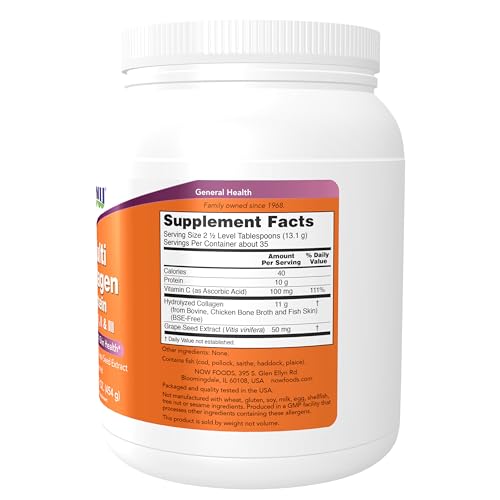 Buy now Now Foods Supplements, Multi Collagen Protein Types I, II & III Powder, Bone, Joint, and Skin Health, 16 oz (454 g) at indiglob india