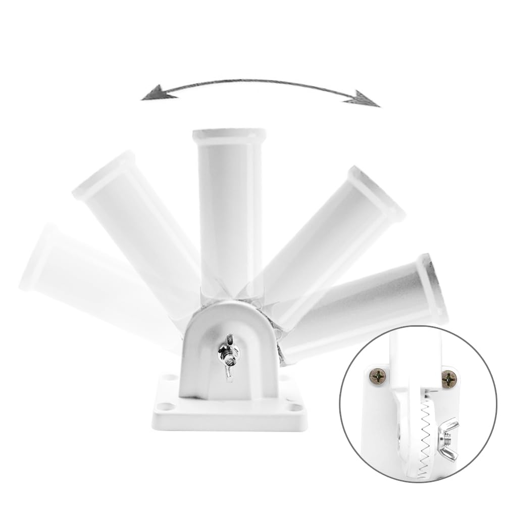 Buy now Anley Multi-Position Flag Pole Mounting Bracket with Hardwares - Made of Aluminum - Strong and Rust Free - 1" Diameter (White) at indiglob india