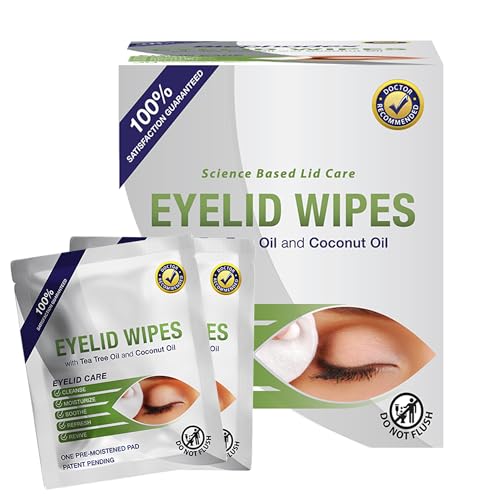 Buy now Lunovus Premium Eyelid Wipes With Tea Tree and Coconut Oil - Cleansing Wipes for People Itchy Eyes - Individually Wrapped - Box Of 30 Natural Eye Wipes at indiglob india
