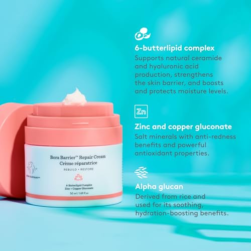 Buy now Drunk Elephant Bora Barrier Repair Cream - 50 ml/1.69 fl oz - Ultra-Rich Moisturizer - Clean Clinical Skincare - Cruelty-Free - Dermatologist-Tested - Free of Essential Oils, Silicones, and Fragrance at indiglob india