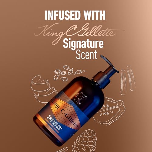 Buy now King C. Gillette Beard Wash, Mens Face Wash, 11 oz, Infused with Argan Oil and Avocado Oil to Cleanse Hair and Skin at indiglob india