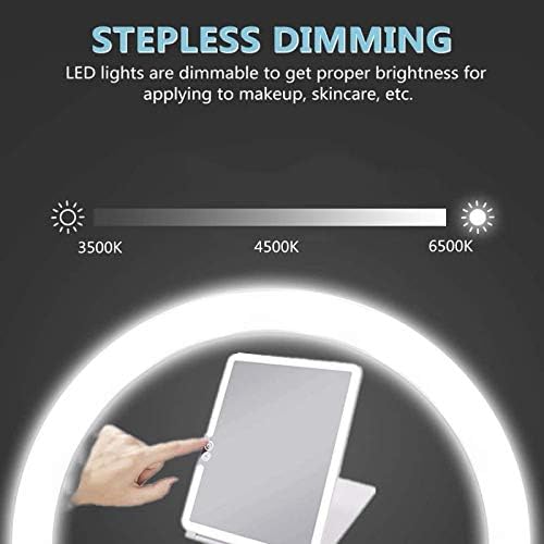 Buy now deweisn Folding Lighted Makeup Mirror with 72 LEDs 3 Colors Light Modes USB Rechargable 1800mA Batteries Portable Ultra Thin Compact Vanity Mirror Dimmable Travel Mirror at indiglob india