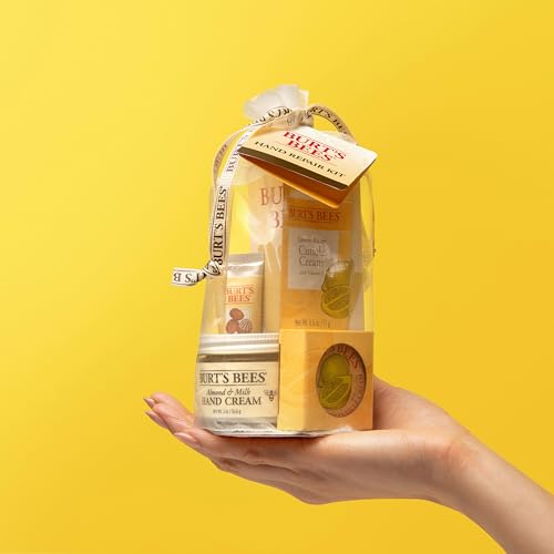 Buy now Burt's Bees Gifts Ideas - Hand Repair Set, 3 Hand Creams plus Gloves - Almond Milk, Lemon Butter Cuticle Cream, Shea Butter Repair at indiglob india