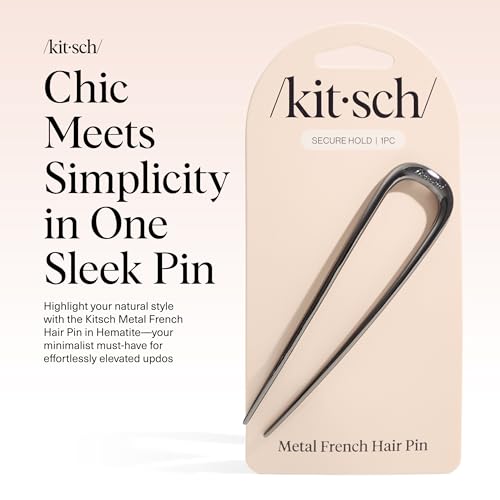 Buy now Kitsch French Hair Pins for Women â€“ Elegant & Durable Metal Hair Fork for Updos, Chignon, Bun & Twist Hairstyles, Secure Hold All Day, Comfortable Fit | Ideal Gifts for Women- Gold, 1pc at indiglob india