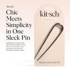 Buy now Kitsch French Hair Pins for Women â€“ Elegant & Durable Metal Hair Fork for Updos, Chignon, Bun & Twist Hairstyles, Secure Hold All Day, Comfortable Fit | Ideal Gifts for Women- Gold, 1pc at indiglob india