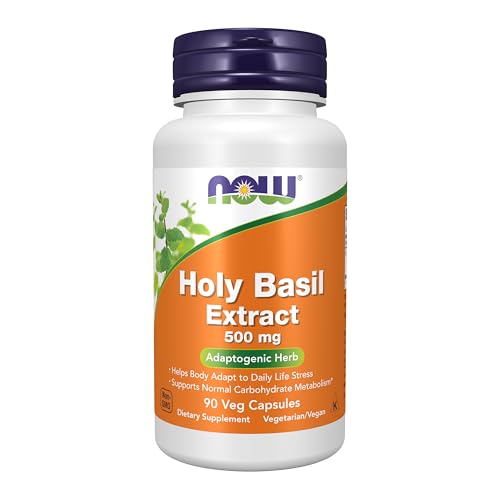 Buy now NOW Foods Supplements, Holy Basil Extract 500 mg (Holy Basil is a Sacred Plant in Ayurveda), 90 Veg Capsules at indiglob india