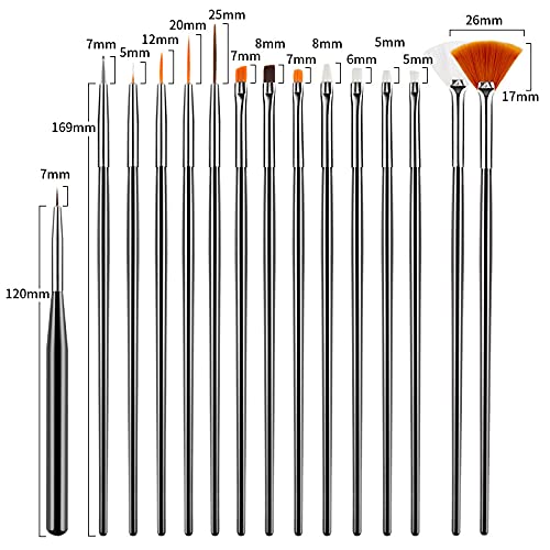 Buy now Artdone 31pcs Nail Art Brushes, Nail Art Tool Set, Dotting Tools, Dust Brush,Striping Brushes for Long Lines, Drawing Pen For Gel Polish Design supply at indiglob india