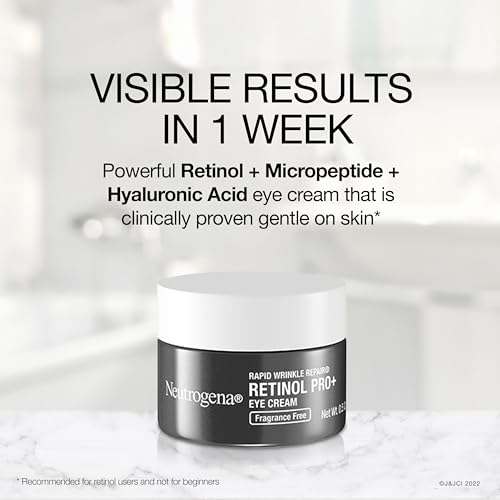 Buy now Neutrogena Rapid Wrinkle Repair Retinol Pro+ Anti-Wrinkle Eye Cream, Targeted Eye Cream for Wrinkles & Dark Circles, Formulated without Fragrance, Dyes, Phthalates, and Parabens, 0.5 oz at indiglob india