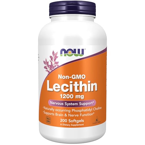 Buy now NOW Foods Supplements, Lecithin 1200 mg with naturally occurring Phosphatidyl Choline, 200 Softgels at indiglob india