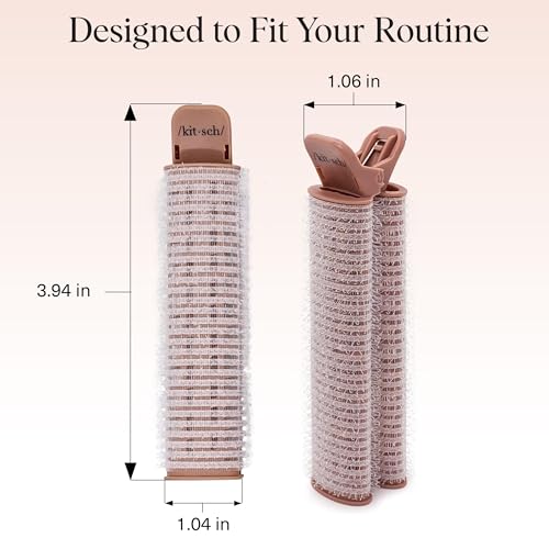 Buy now Kitsch Volumizing Hair Clips for Women - Hair Rollers for Volume & Curls - Volumizing Hair Products, Hair Roller Clips for Effortless Curls That Last - 2pc, Terracotta at indiglob india