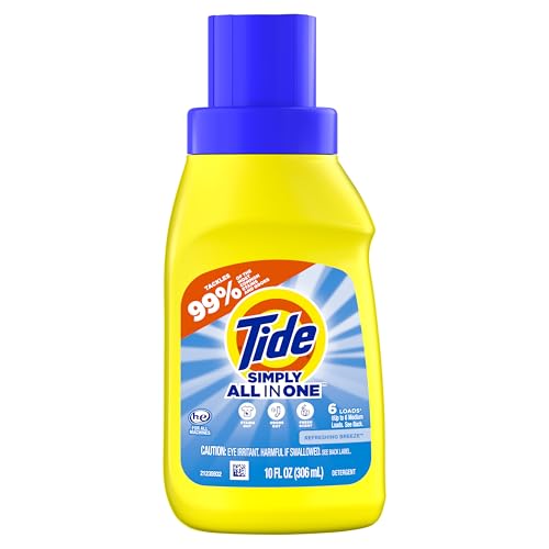 Buy now Tide Simply All-In-One Liquid Laundry Detergent, Refreshing Breeze Scent, 6 Loads, 10 fl oz at indiglob india