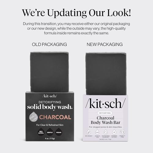 Buy now Kitsch Charcoal Soap Body Wash Bar â€“ Detoxifying Bar Soap with Activated Charcoal â€“ Gently Removes Excess Oil & Impurities, Clears Pores, Firms & Moisturizes Skin â€“ Made in USA - 4 oz at indiglob india