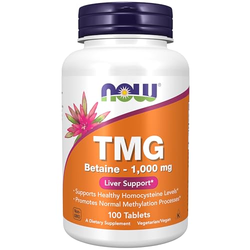 Buy now NOW Foods Supplements, TMG Betaine (Trimethylglycine) 1,000 mg, Liver Support*, 100 Tablets at indiglob india