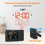 Buy now SMARTRO SC91 Projection Alarm Clock for Bedrooms with Weather Station, Wireless Indoor Outdoor Thermometer, Temperature Humidity Monitor Gauge Hygrometer at indiglob india