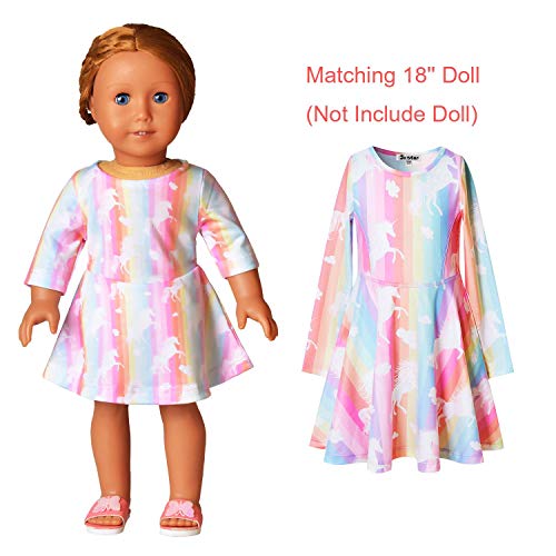 Buy now Long Sleeve Unicorn Dresses for Girls Kids 10 11 Matching 18 inch American Doll at indiglob india