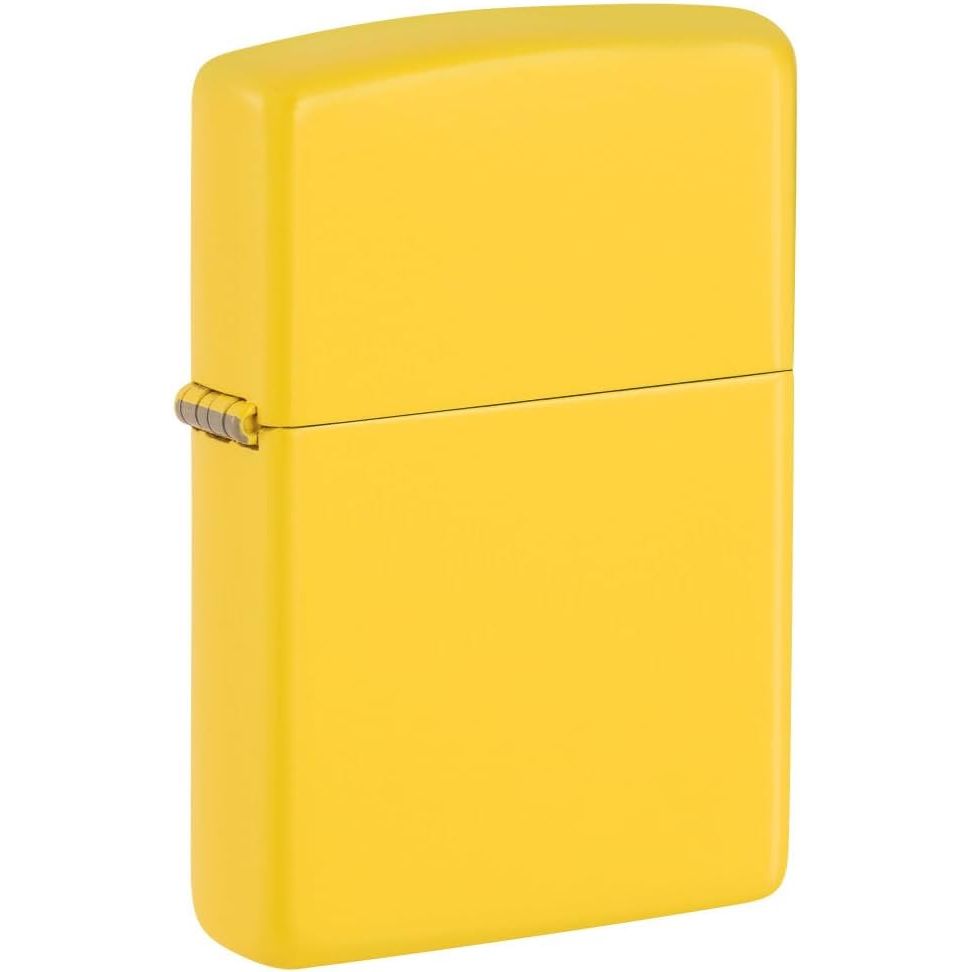 Buy now Zippo 218 Classic Black Matte Pocket Lighter Yellow No Logo at indiglob india