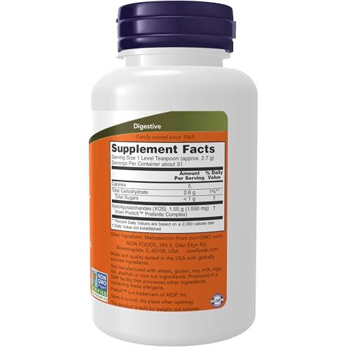 Buy now NOW Foods Supplements, Prebiotic Bifido Boost with PreticXÆ’?â€º Xylooligosaccharide (XOS) Prebiotic, Powder, 3-Ounce at indiglob india