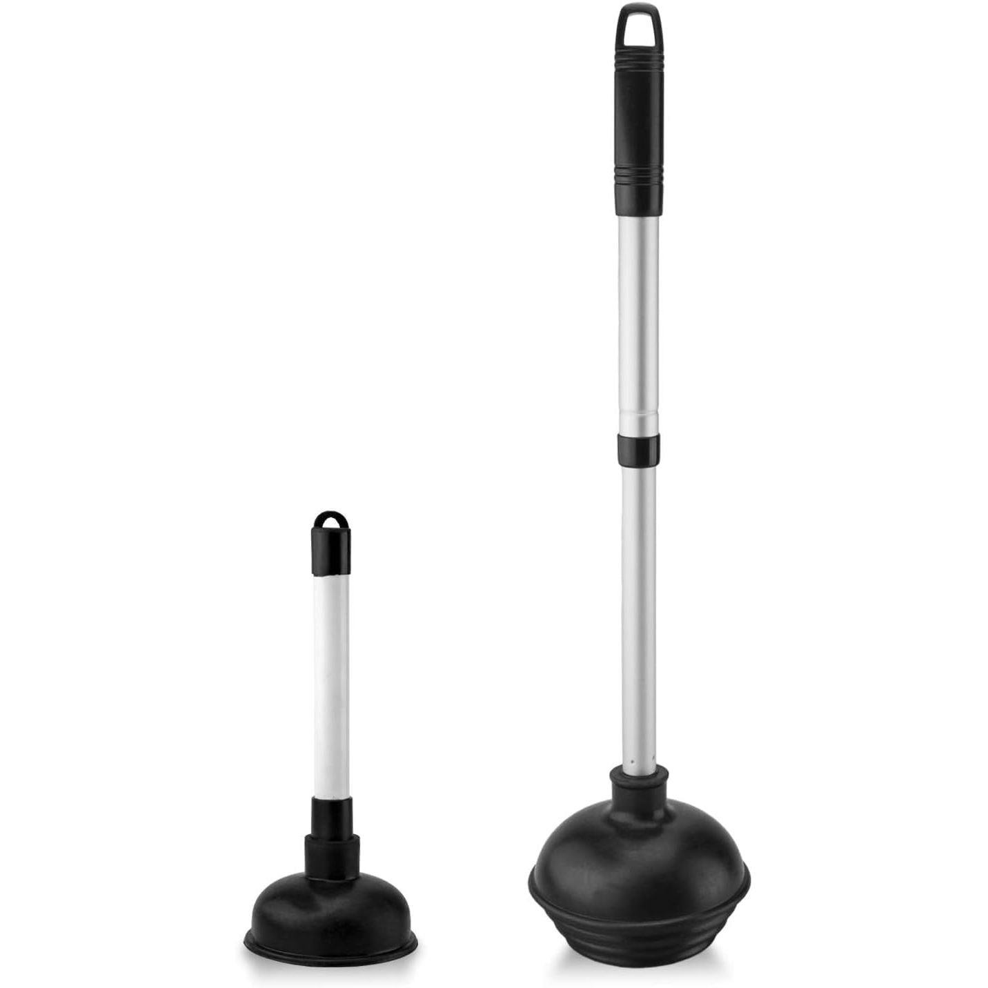 Buy now NEIKO 60166A Toilet Plunger with Patented All-Angle Design, Heavy-Duty Toilet Bowl Plunger with Aluminum Handle, Bathroom Necessity, Black, 1-Pack Set: 2 Piece Telescopic Handle Plunger at indiglob india